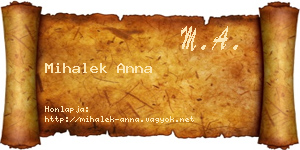 Mihalek Anna névjegykártya
