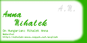 anna mihalek business card